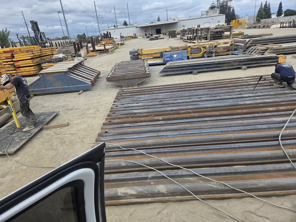 ADE technician working on site in a steel yard